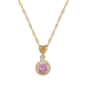 <span class=keywords><strong>Amor</strong></span> collar redondo pendientes conjunto luz lujo micro incrustaciones personalidad temperamento banquete pendiente y collar joyería - Product Image 4