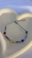 Haute couture 12 pierre de naissance européenne et américaine fête des mères personnalité créative nom personnalisé Bracelet gravé