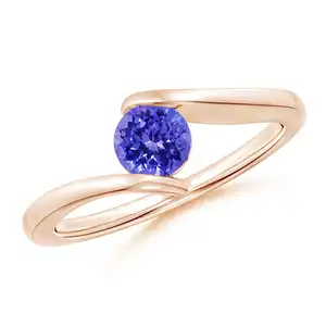 14K Solid Gold Natural Tanzanite one Stone RingJewelry Gift for Her Birthday
