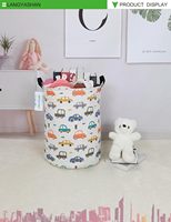 Grand bac de rangement pliable pour jouets, imprimé arc-en-ciel, organisateur de chambre d'enfant, panier à vêtements pliable avec poignées en cuir