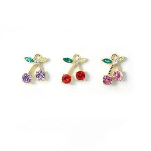 <span class=keywords><strong>Cherry</strong></span> Dangle Nail Piercing Rhinestones Collar Colgante Accesorios Nail Charms Diamond Gems 3D Jewelry Rings para Nail Tips - Product Image 5