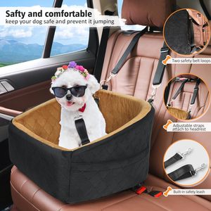 Coussin de voiture pour chien, noir, matelassé, lavable, portable, pour petits chiens - Product Image 4