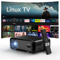 Nouveau projecteur TV Linux 1600 ANSI 1080P 4K avec autofocus/WiFi double bande, stéréo HIFI portable pour la maison et les présentations