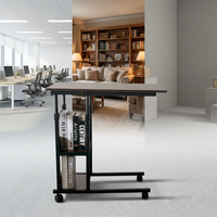 SGF SG19 #   Table d'ordinateur portable moderne en MDF, réglable en hauteur, avec rangement en fer, pour chevet, salon ou canapé-lit