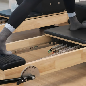 Máquina Profesional de Entrenamiento de Yoga, Cama de Pilates Comercial para Estudio, Ajustable, Telescópica, de Roble Blanco Premium - Product Image 2