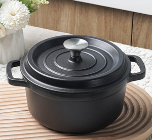 Poêle <span class=keywords><strong>en</strong></span> <span class=keywords><strong>fonte</strong></span> <span class=keywords><strong>personnalisable</strong></span> pour la cuisine à domicile Casserole à ragoût pré-assaisonnée à basse pression - Product Image 6