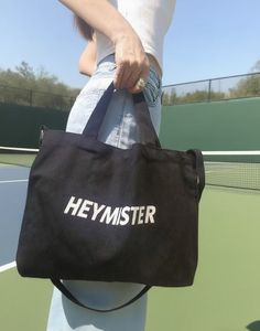 Bolsa de Mano Grande de Lona de Algodón Orgánico Negra, Personalizable con Logotipo, al por Mayor, con Asas - Product Image 1