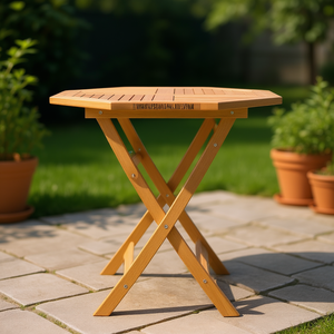 Solid Teak Wood Folding Patio <b>Table</b> 33.5 X 33.5 X 29.9 Outdoor Furniture Rustic Design - Product Image 2
