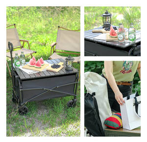 Vente en gros chariot de camping pliable 80L réglable et pliable pour jardin extérieur chariot de plage pique-nique chariot de camping pliable - Product Image 5