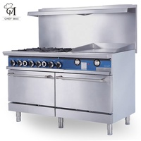 Chefmax Commerciële Fornuis 6 Brander Commerciële Gas Range Met Oven