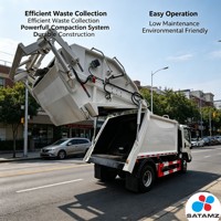 Camion compacteur de déchets avec technologie de compactage bidirectionnel pour les entreprises minières industrielles, les agences gouvernementales, les rues