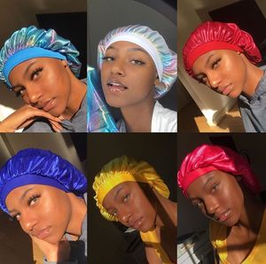 Bandeaux, bonnets et foulards en satin personnalisés avec logo GS Pink, accessoires pour cheveux en soie en gros pour un usage quotidien - Product Image 3