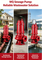 Pompe submersible pour eaux usées Shuangguan haute efficacité 5,5 kW-45 kW, 4 pôles, 6 pôles, WQ, haute levée, étanche IP68, personnalisable