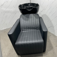 Nouveau produit : Fauteuil de lavage semi-inclinable pour salon de coiffure et institut de beauté, avec bac de lavage intégré, pour shampoing et soins capillaires