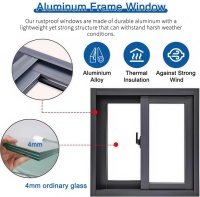 Ventanas Corredizas de Perfil de Aluminio Personalizadas de Alta Gama, Ventanas de Doble Vidrio con Aislamiento Acústico para Apartamentos de Lujo