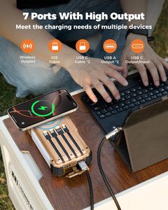 Banque d'alimentation <span class=keywords><strong>solaire</strong></span> étanche BLAVOR avec manivelle, 4 câbles, 20000mAh, charge rapide 20W, sans fil, USB-C, lampe torche <span class=keywords><strong>portable</strong></span>, iPhone, iPad - Product Image 4