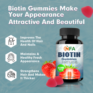 Personalización de fábrica Biotina natural 10000mcg Suplemento Gomitas de biotina sin gluten Soporte Energía celular normal - Product Image 3