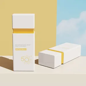 Loção protetora solar coreana personalizada de marca própria, creme protetor solar hidratante clareador de tonalidades com FPS 50 para a pele