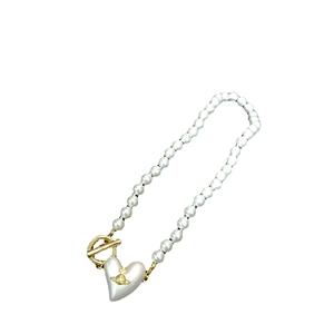 Western Queen Mother Vivienne New Big Love Faux Pearl Rhodium Plated White Strand Necklace Women European American Personality - Product Image 5