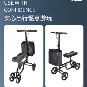 Scooter de mobilité pour seniors en alliage d'aluminium léger avec siège et sac, chariot de courses, aide à la marche - Product Image 5