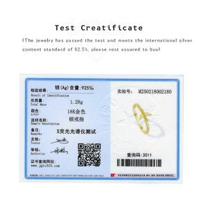 Fashion classico FUAMAY S925 anello in argento Plain Plain aereo 18K oro placcato 925 argento semplice anello aereo per le donne - Product Image 2