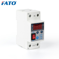 Fata DIN RAIL protecteur de surintensité à réinitialisation automatique affichage numérique Led stabilisateurs de Protection de tension avec interrupteur