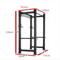 Rack de Sentadillas Comercial de Metal con Marco Completo para Gimnasio en Casa, Soporte Múltiple para Poleas, Barra de Dominadas, Barra de Levantamiento de Pesas, Carga Máxima de 350 KG, para Ejercicios con Peso Corporal