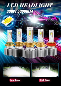 Lampadina Raych R8 Pro 300W 50000lm 6000K Impermeabile con Ventola H1 H3 <span class=keywords><strong>H7</strong></span> H11 9012 H4 9007 9005 9006 9012 H4 - Product Image 6