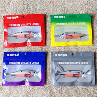 Sacs refermables à trois soudures latérales en plastique souple avec impression hélio, personnalisables avec logos, recyclables, avec trou de suspension pour l'emballage d'appâts de pêche
