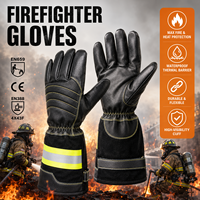 Gants de pompier en cuir de vache ignifuges EN388, équipement de pompier, gants de sauvetage résistants au feu