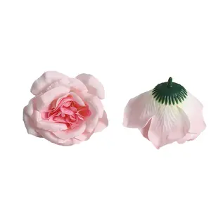 2024 vendita calda testa di rosa bianca colori varietà sala da pranzo all'ingrosso artificiale decorazione floreale stabile casa disposizione