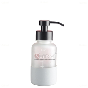 Bouteille de pompe à mousse en verre dépoli noir de luxe bouteille de désinfectant pour les mains de savon liquide vide 250 300 350 ml pompe à mousse en acier inoxydable - Product Image 2