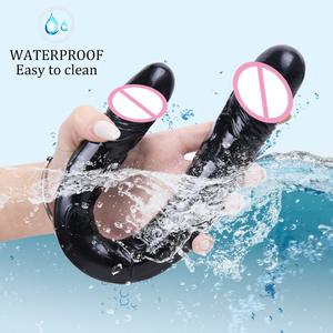 Guangzhou billigste doppelseitige Dildos 43 cm superlanges Tpe 17-Zoll schwarzer doppelköpfiger Dildo klar transparent - Product Image 2
