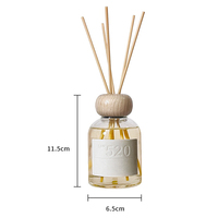 Bouteille de diffuseur d'huile essentielle ronde 150ml 200ml Bouteille de diffuseur de roseau vide de luxe sans feu avec bâtons et étiquette blanche