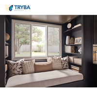 Ventana deslizante UPVC de apertura horizontal de estilo chino insonorizada de doble acristalamiento individual de alta calidad con persiana enrollable