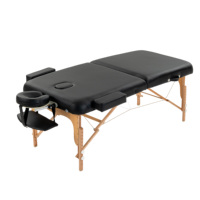 Table de massage ergonomique moderne pliable, réglable, en PU, avec sac de transport portable, pieds en bois robustes, rembourrage haute densité pour salon