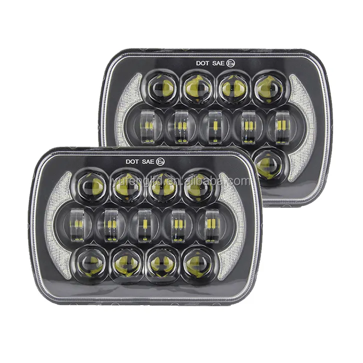 7x6 Zoll LED-Scheinwerfer 50W Fernlicht Rechteckiges LED-Licht mit DRL-Funktion Blinker Quadratischer Scheinwerfer für Jeep Wrangler