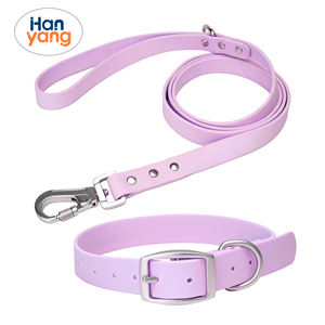 HanYang OEM diseño personalizado <span class=keywords><strong>popular</strong></span> Gran oferta ajustable impermeable espesor PVC perro Correa al por mayor suave <span class=keywords><strong>Collar</strong></span> y Correa conjuntos - Product Image 1