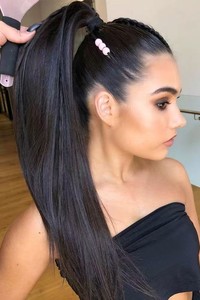Hoàn hảo cao ponytail phần mở rộng tóc con người kết thúc tốt đẹp xung quanh ponytail bện tóc hairpiece Pony đuôi cho phụ nữ Bím Tóc - Product Image 2