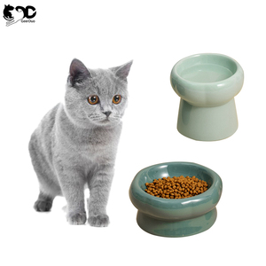 Geerduo Pet porselen stres ücretsiz yükseltilmiş seramik köpek kedi maması besleyici Pet kolay yemek için su kasesi çanak - Product Image 1