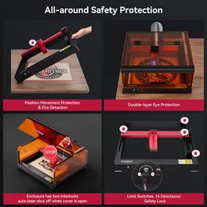 Ультра лазерный гравировальный станок ATOMSTACK A24 120 Вт лазерный резак с корпусом B3 защитный корпус корпуса 370x310 мм рабочая зона - Product Image 5