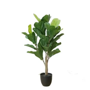 Fabrika fiyat yapay Bonsai bitkiler ve yeşillik sentetik gerçek dokunmatik keman yaprak incir ağacı güneş dayanıklı Ficus ağacı