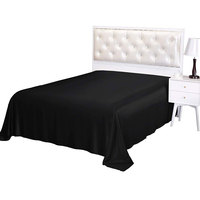 Vente en gros de draps de lit Queen en satin rayé 100% coton blanc uni