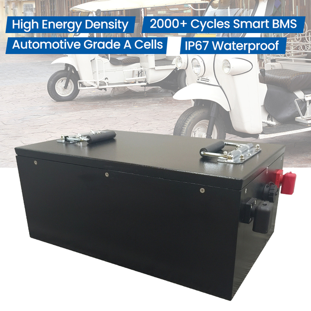 High Energy Density 48v 60v 72v 80ah 100ah 200ah Lithium Lifepo4 Battery Ip67 for Electric Tricycle Rickshaw