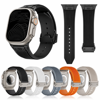Bracelets de montre de remplacement en silicone transparent Lionorm Luxury Stainless Steel Adapter pour Apple Watch Strap Ultra 3 2