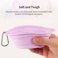 Dropshipping Accessoires pour chiens Silicone Logo personnalisé Portable Pliable Voyage Eau Nourriture Pet Chien Chat Bol Mangeoires