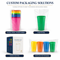 Gobelets de stade réutilisables en plastique 16oz, personnalisables, pour fêtes, avec logo coloré, pour événements, cadeaux et vente en gros