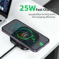 Cargador Inalámbrico Magnético Cuadrado de 25W de Buena Calidad con Cable USB C de Carga Rápida de 1M para Carga Móvil