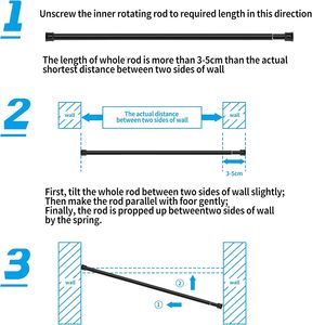 Tringle à rideau sans perçage, télescopique de 60 à 120 cm, rail de douche réglable, rail à rideau pour fenêtres, armoire, salle de bain, vente par correspondance - Product Image 5