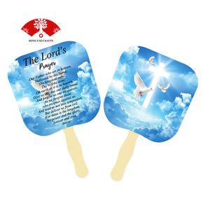 Orgullo Impresión a todo color <span class=keywords><strong>de</strong></span> doble cara Mango <span class=keywords><strong>de</strong></span> madera ecológico Paleta <span class=keywords><strong>de</strong></span> papel Ventilador <span class=keywords><strong>de</strong></span> mano para publicidad Regalo promocional - Product Image 1